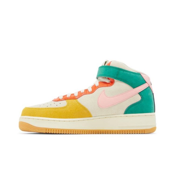 Nike Air Force 1 Mid NH Coconut Milk/Bleached Coral Mn Vivid Sulfur Rush Orange - Picture 5 of 16
